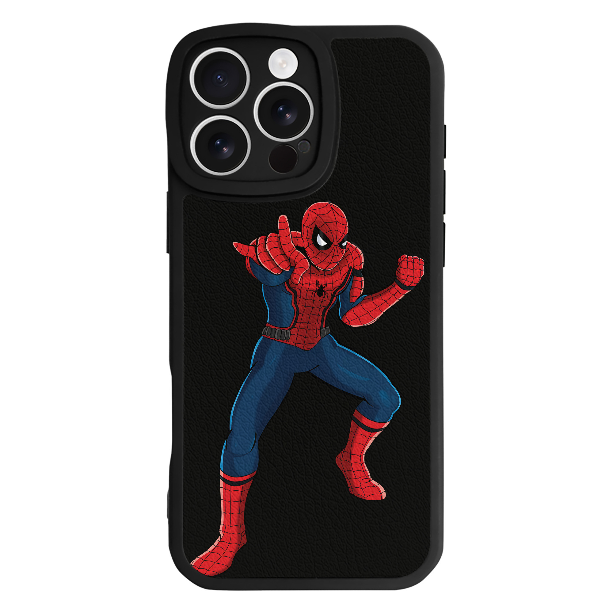 Spider Man スパイダーマン 【iPhone 16シリーズ対応】シリコンスマホケース（レザー調） 材質：シリコン